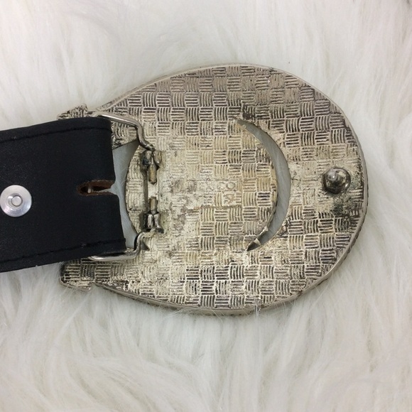 Mexican Leather Belt Western Silver Tone Horseshoe - Picture 8 of 8